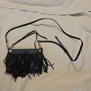 Rebecca Minkoff Black Crossbody Bag with Fringe
